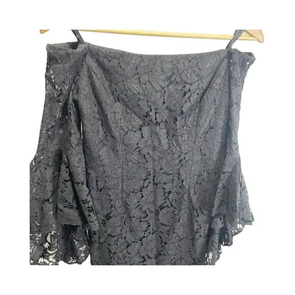 Chelsea28 Off the Shoulder Bell Sleeve Black Lace Cocktail Dress Size 2 - Picture 6 of 6